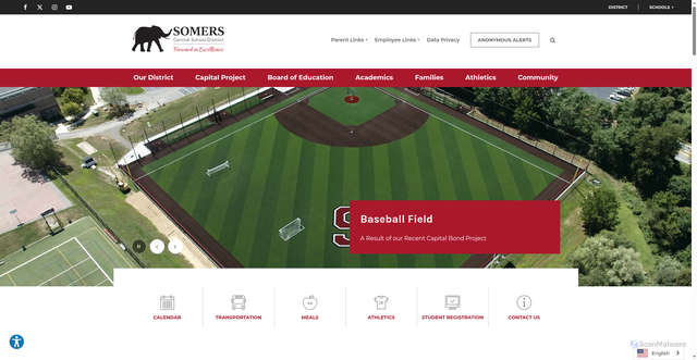 Security scan screenshot of https://www.somersschools.org/