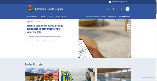 Security scan screenshot of https://comune.santabrigida.bg.it/