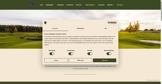 Security scan screenshot of https://orrestagolf.se/gastinformation/