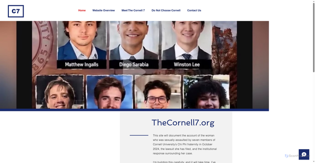 Security scan screenshot of https://www.thecornell7.org/