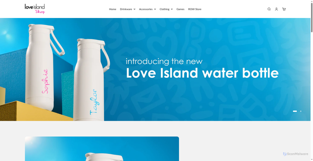Security scan screenshot of https://officialloveislandstore.com/?srsltid=AfmBOooWVPK-BkWi8BTg9_VmATo3MohN7Vk3If4IJ8_3V46YPNZbUFCX