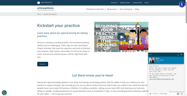 Security scan screenshot of https://info.eclinicalworks.com