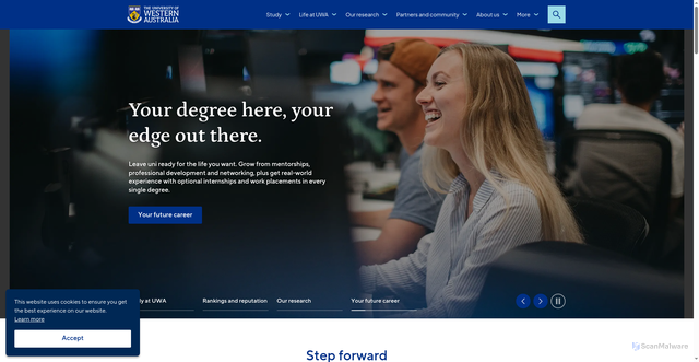 Security scan screenshot of https://uwa.edu.au