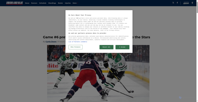 Security scan screenshot of https://unionandblue.com/game-6-preview-blue-jackets-head-to-dallas-to-see-the-stars