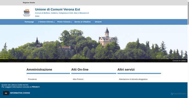 Security scan screenshot of https://www.unionevrest.it/hh/index.php?jvs=0&acc=1