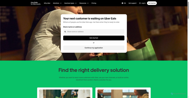 Security scan screenshot of https://merchants.ubereats.com