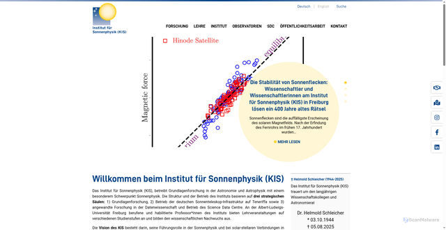 Security scan screenshot of https://www.leibniz-kis.de/de/home/