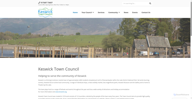 Security scan screenshot of https://keswicktowncouncil.gov.uk/