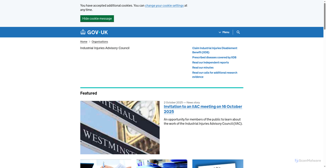 Security scan screenshot of http://www.iiac.org.uk