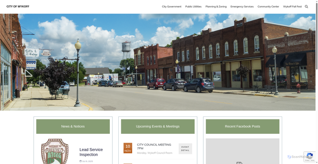 Security scan screenshot of https://cityofwykoff.gov/