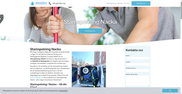 Security scan screenshot of https://stamspolningnacka.se