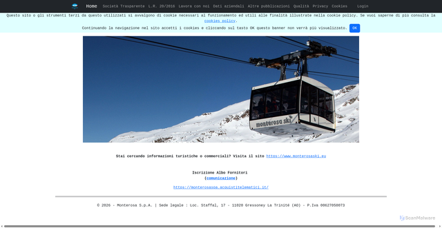 Security scan screenshot of https://www.monterosaspa.com/