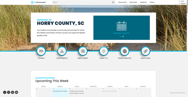 Security scan screenshot of https://horrycountysc.gov/