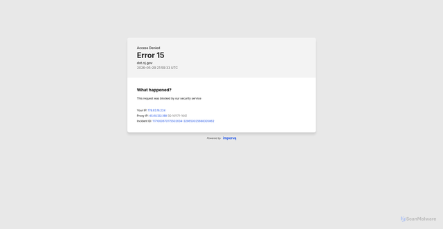 Security scan screenshot of https://dot.nj.gov