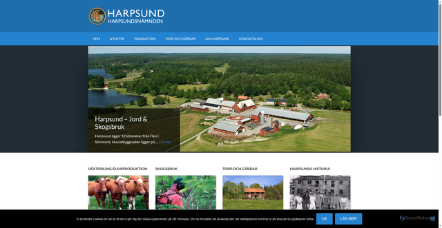 Security scan screenshot of https://www.harpsund.se