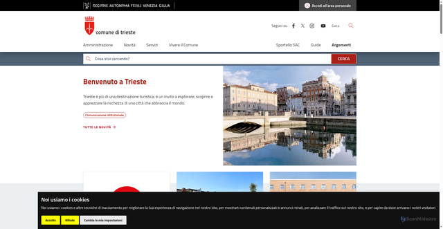 Security scan screenshot of https://www.comune.trieste.it