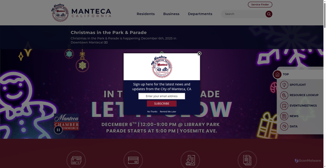 Security scan screenshot of https://www.manteca.gov/