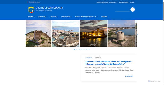Security scan screenshot of https://crotone.ordingegneri.it/