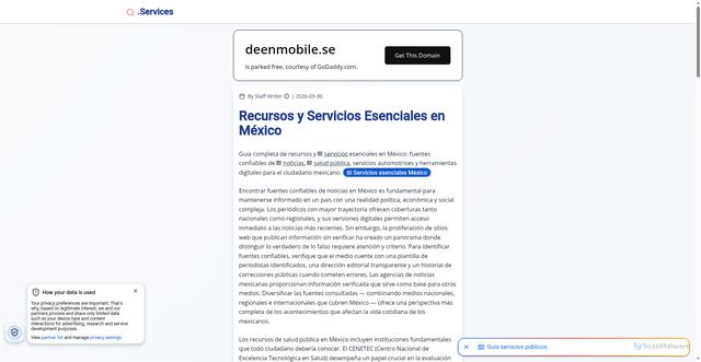 Security scan screenshot of https://deenmobile.se