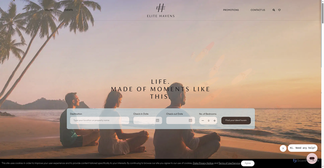 Security scan screenshot of https://www.elitehavens.com
