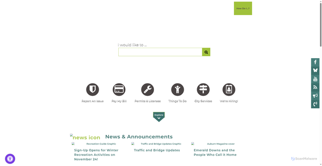 Security scan screenshot of https://www.cityofauburnwa.gov/