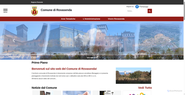 Security scan screenshot of https://www.comune.rovasenda.vc.it/