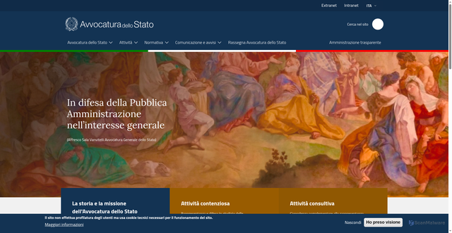 Security scan screenshot of https://www.avvocaturastato.it