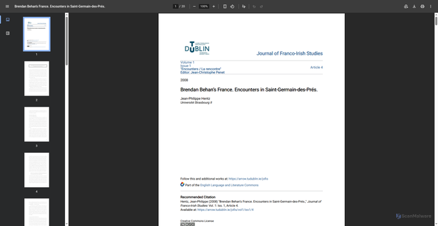 Security scan screenshot of https://arrow.tudublin.ie/cgi/viewcontent.cgi?article=1025&context=jofis