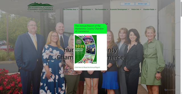 Security scan screenshot of https://www.hunterdon-chamber.org/