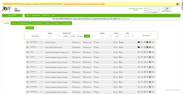 Security scan screenshot of https://portal.3gpp.org