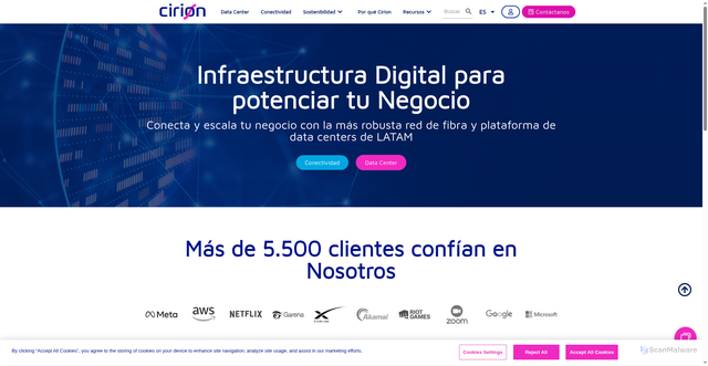 Security scan screenshot of https://ciriontechnologies.com