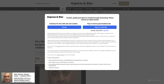Security scan screenshot of https://www.expressandstar.com/news/business/2025/11/20/five-birmingham-and-black-country-businesses-named-and-shamed-on-hmrc-deliberate-tax-defaulters-list/