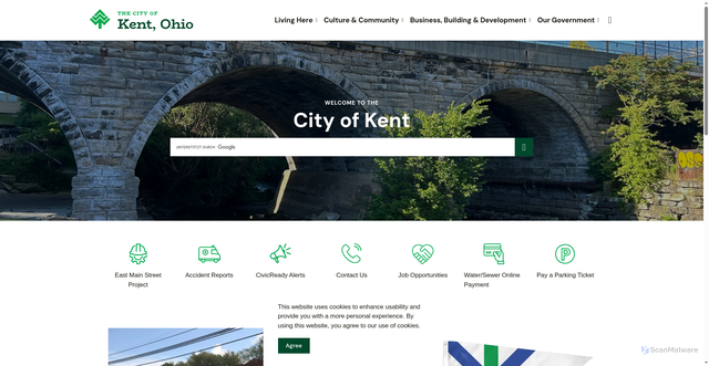 Security scan screenshot of https://www.kentohio.gov/