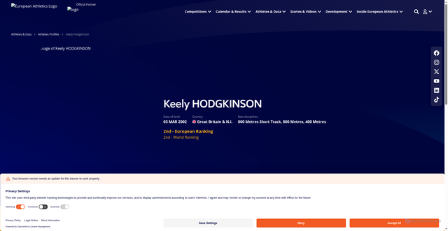 Security scan screenshot of https://www.european-athletics.com/home/historical-data/athletes/14642894