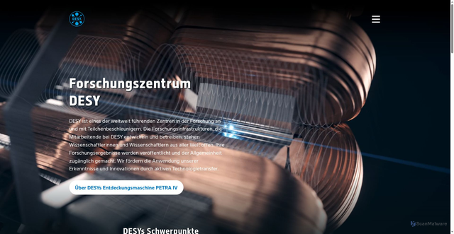 Security scan screenshot of http://www.desy.de