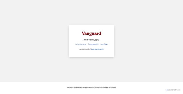 Security scan screenshot of https://my.vanguardplan.com