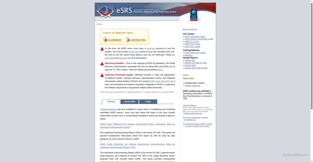 Security scan screenshot of https://www.esrs.gov/