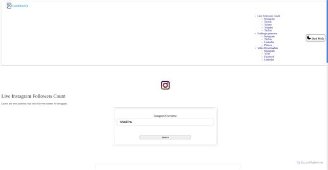 Security scan screenshot of https://tucktools.pages.dev/instagram-live-followers/