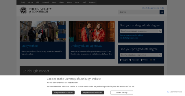 Security scan screenshot of https://www.ed.ac.uk/