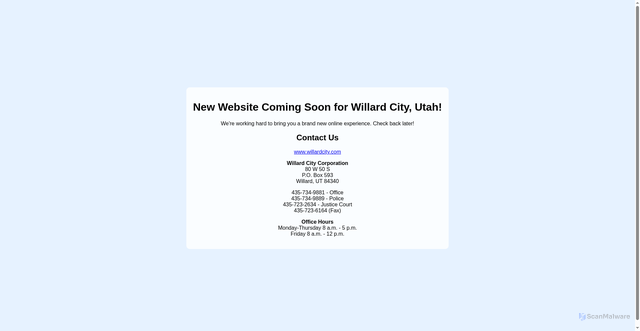 Security scan screenshot of https://willardcityut.gov/