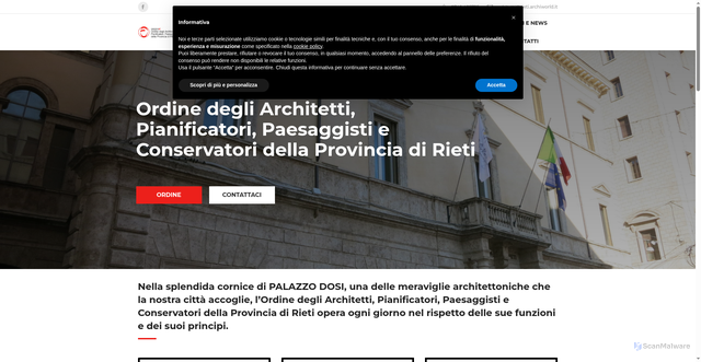 Security scan screenshot of https://architetti.rieti.it/