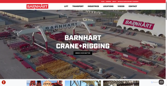 Security scan screenshot of https://barnhartcrane.com