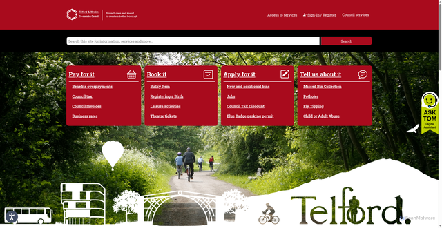Security scan screenshot of https://www.telford.gov.uk/