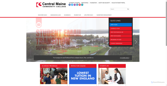 Security scan screenshot of https://www.cmcc.edu/