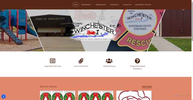 Security scan screenshot of https://townofwinchesterwi.gov/