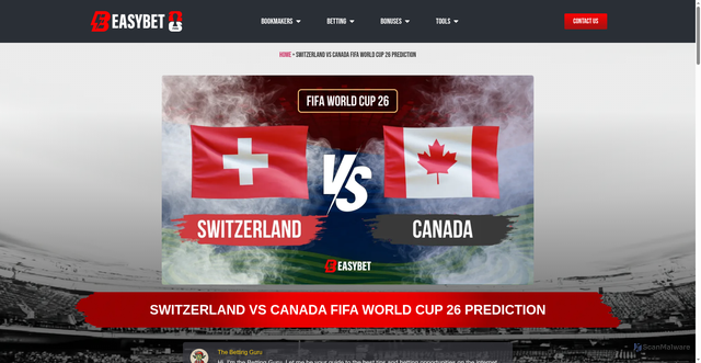 Security scan screenshot of https://easybet.com/football-tips/switzerland-vs-canada-prediction-fifa-world-cup-26/