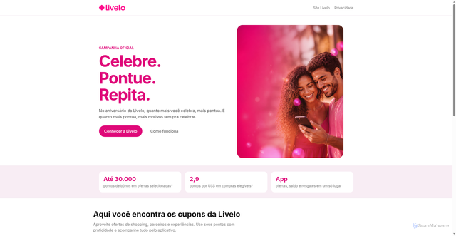 Security scan screenshot of https://livelo-promo.vercel.app/