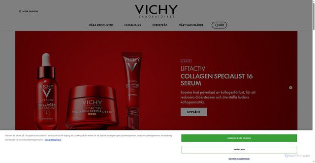 Security scan screenshot of https://www.vichy.se/
