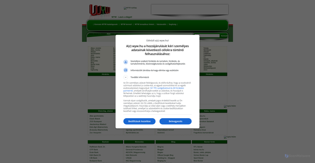Security scan screenshot of https://wyw.hu