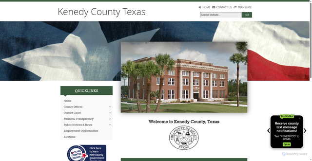 Security scan screenshot of https://www.kenedycountytx.gov/